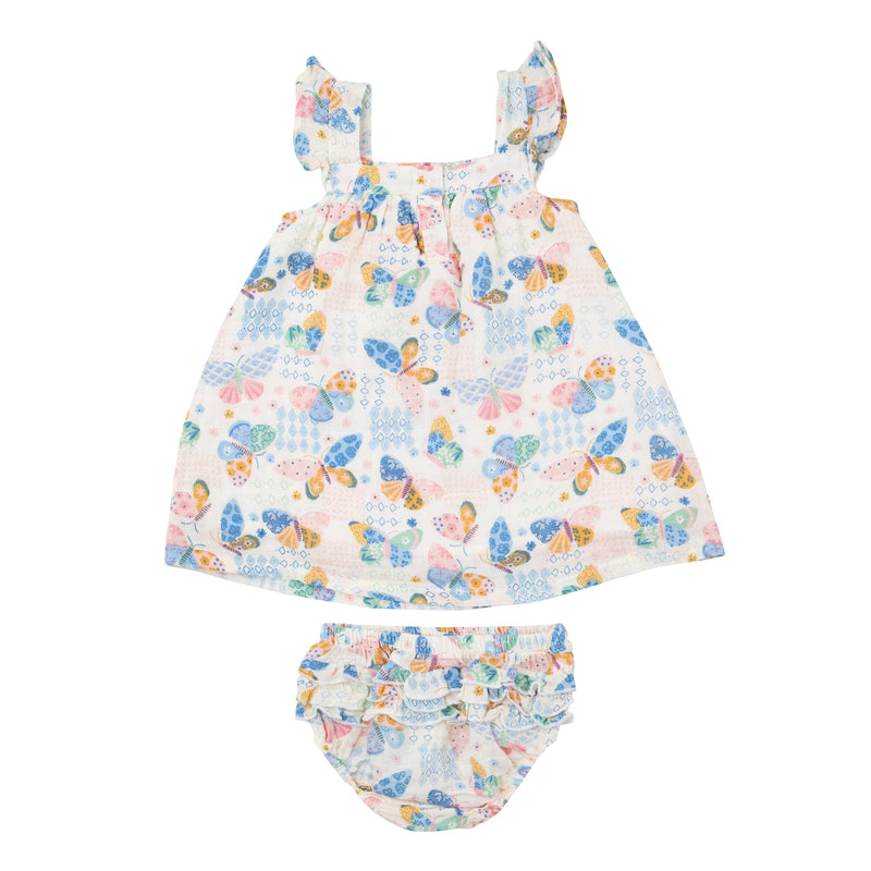 Sundress & Diaper Cover - Butterfly Patch