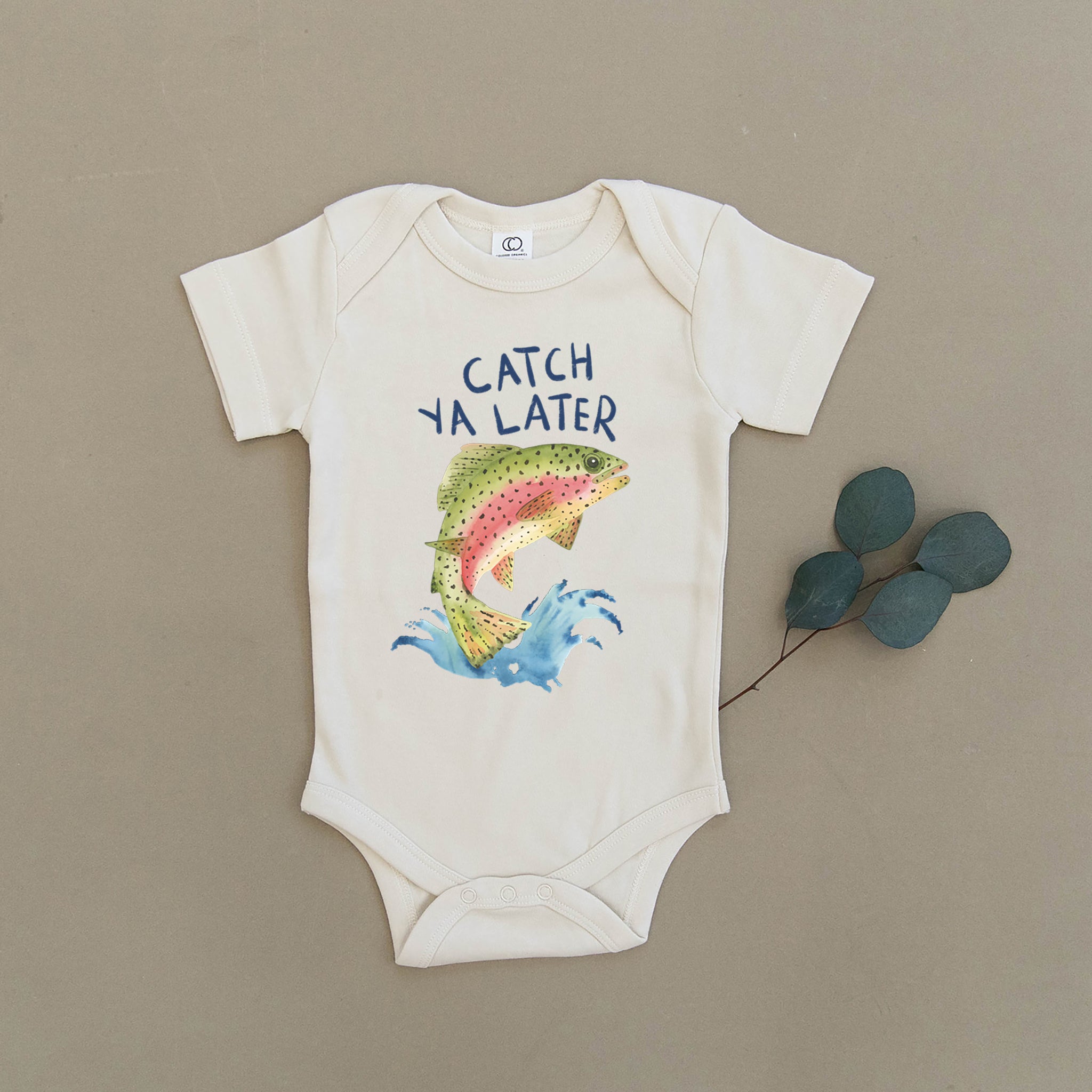 Catch Ya Later Trout Fishing Organic Baby Onesie® – Urban Baby Co.