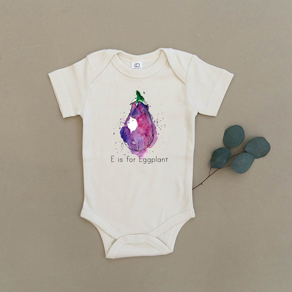 E is for Eggplant Organic Baby Onesie®
