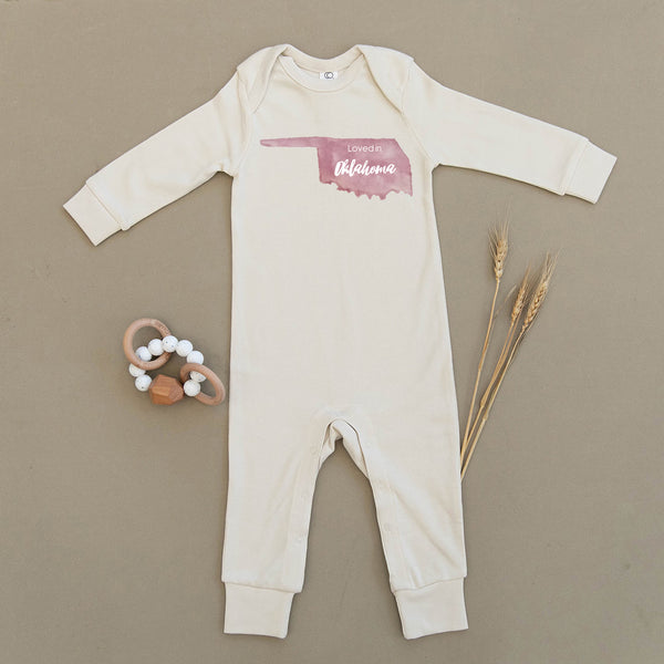 Loved in Oklahoma Organic Baby Playsuit