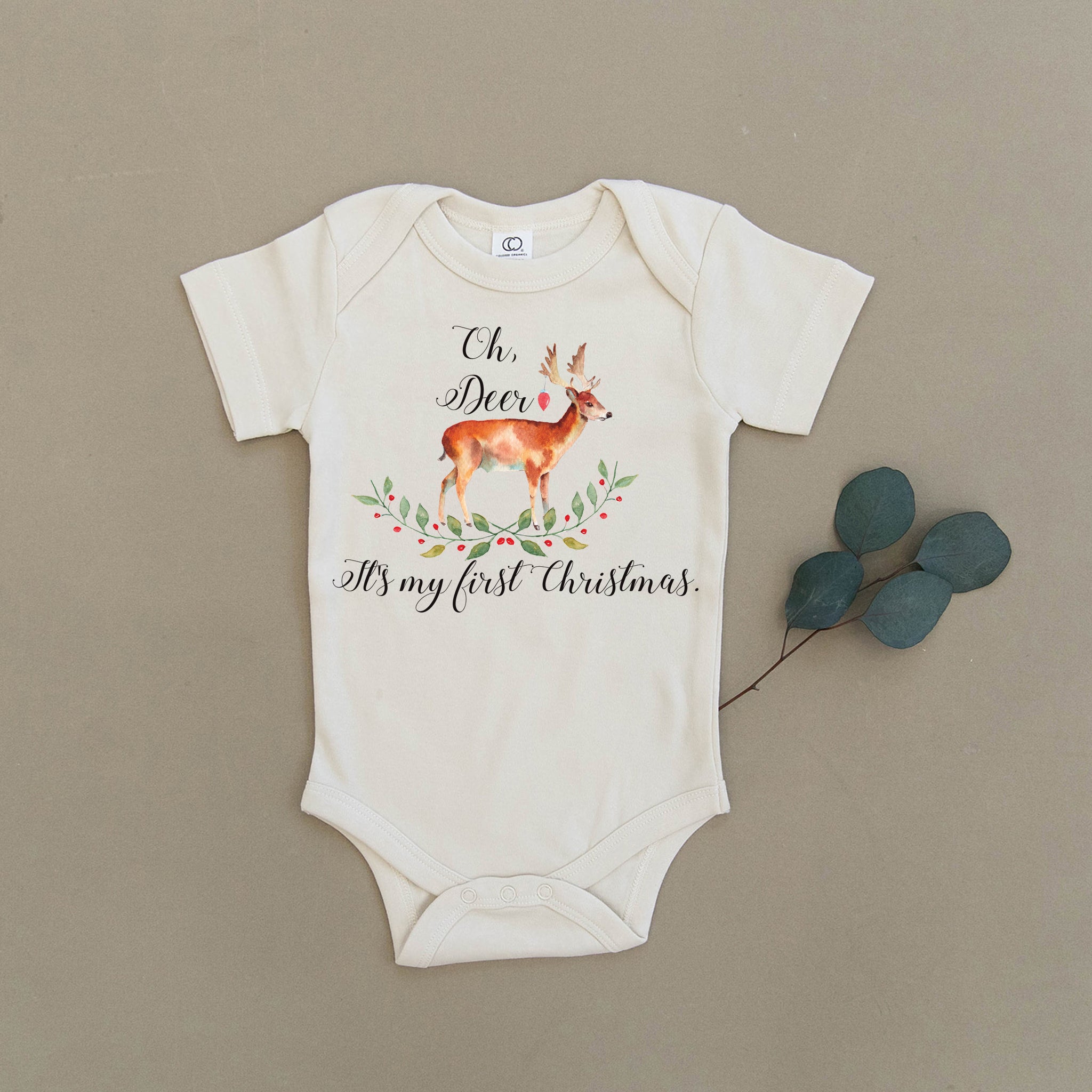 Oh Deer, It's My First Christmas Organic Baby Onesie® – Urban Baby