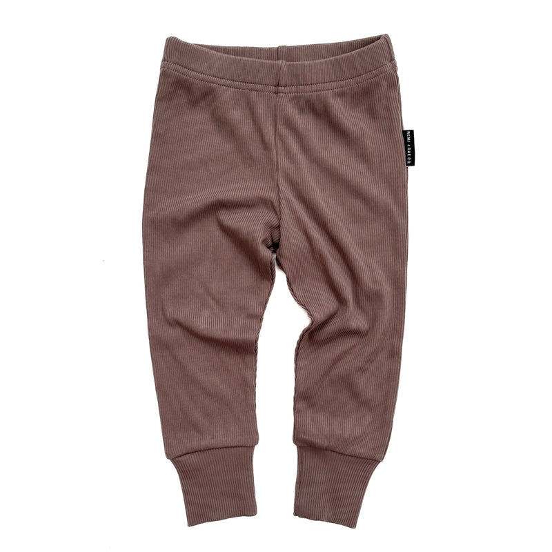 BAMBOO RIBBED LEGGINGS - MOCHA