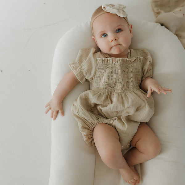 Ruffle Muslin Romper | Silly Goose