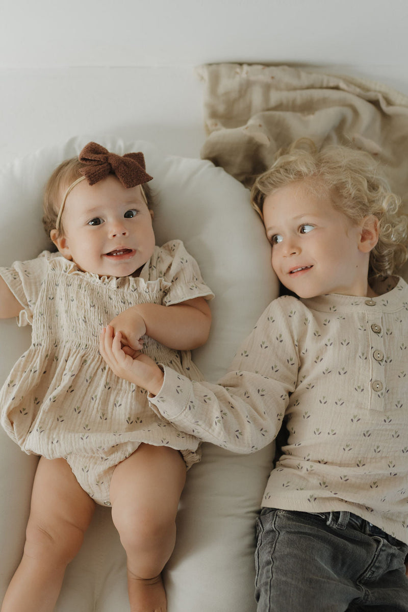 Ruffle Muslin Romper | Flora