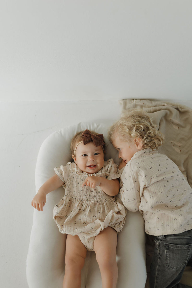 Ruffle Muslin Romper | Flora