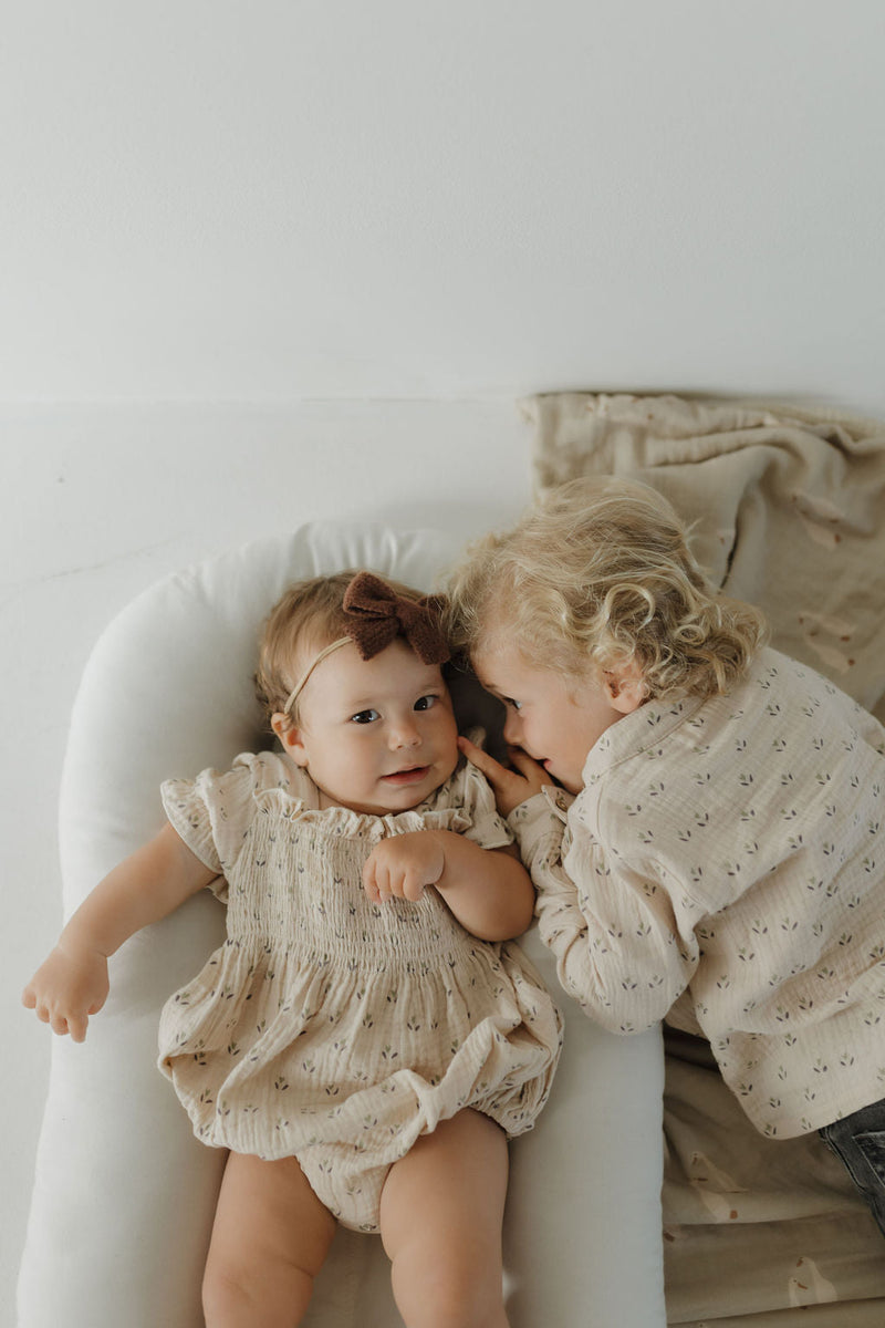 Ruffle Muslin Romper | Flora