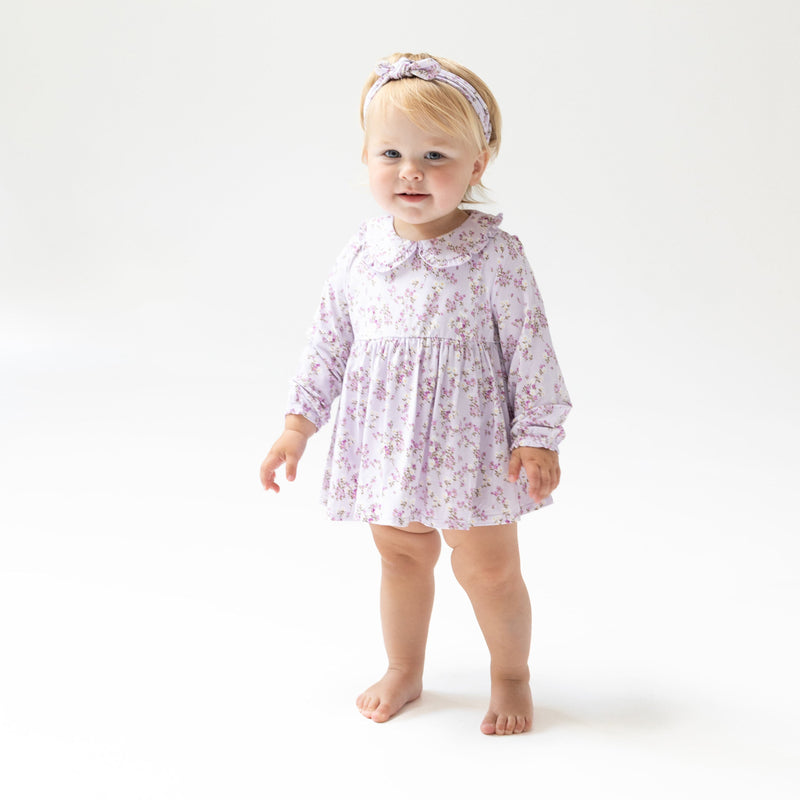 Long Sleeve Peter Pan Ruffle Collar Bubble with Skirt