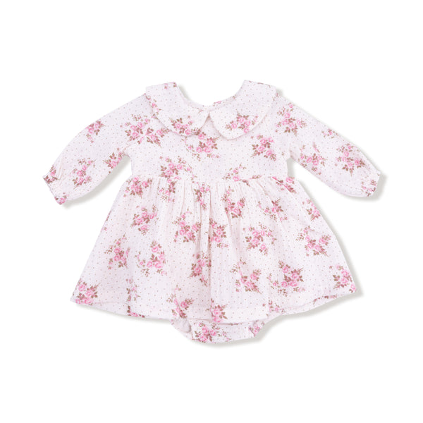 Long Sleeve Peter Pan Collar Bubble with Skirt