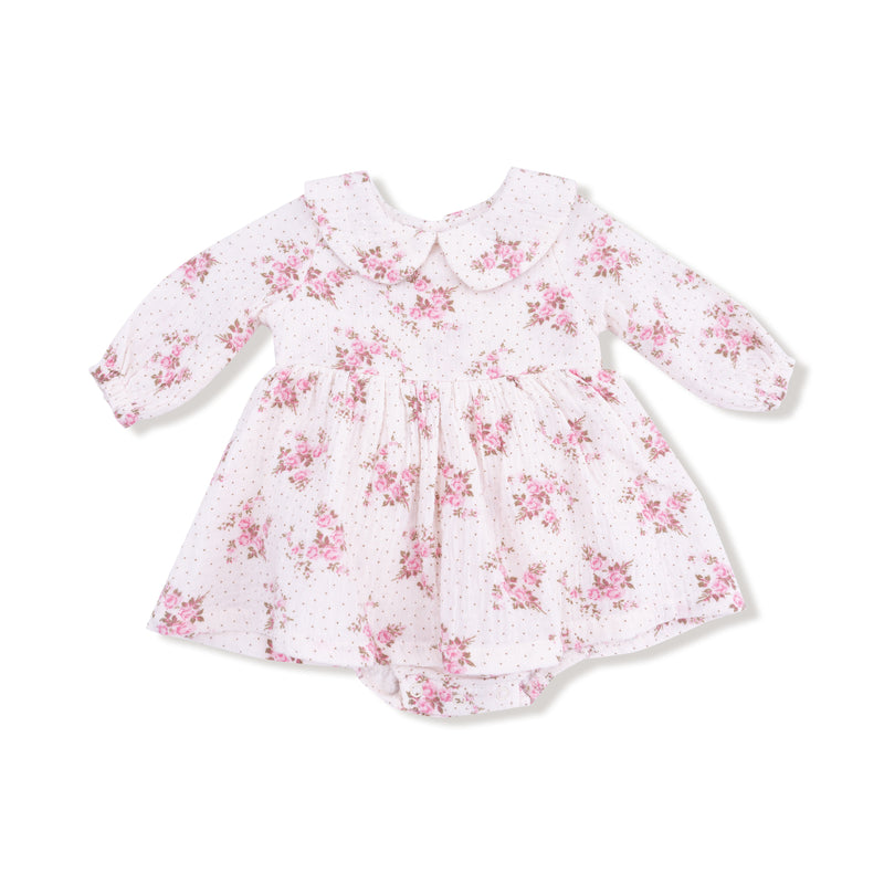 Long Sleeve Peter Pan Collar Bubble with Skirt