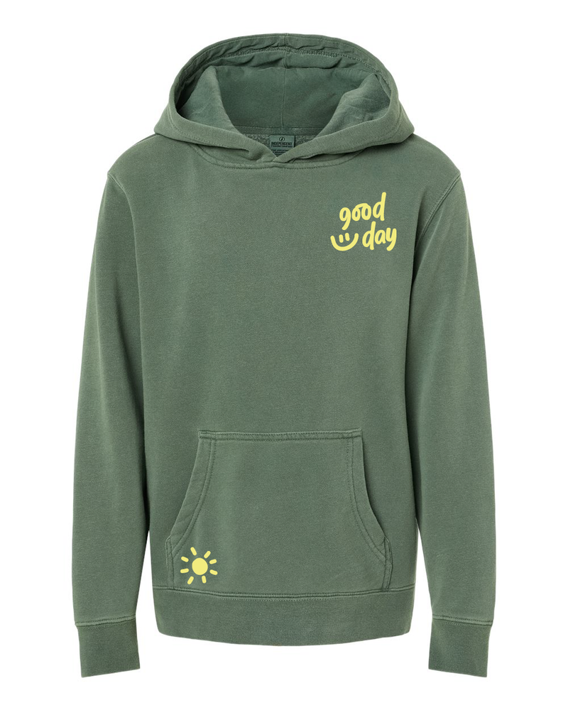 GOOD DAY HOODIE - Embroidered/Printed Youth Pigment