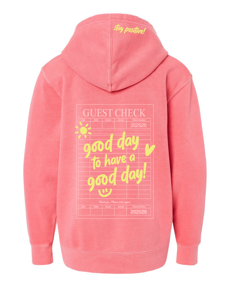 GOOD DAY HOODIE - Embroidered/Printed Youth Pigment