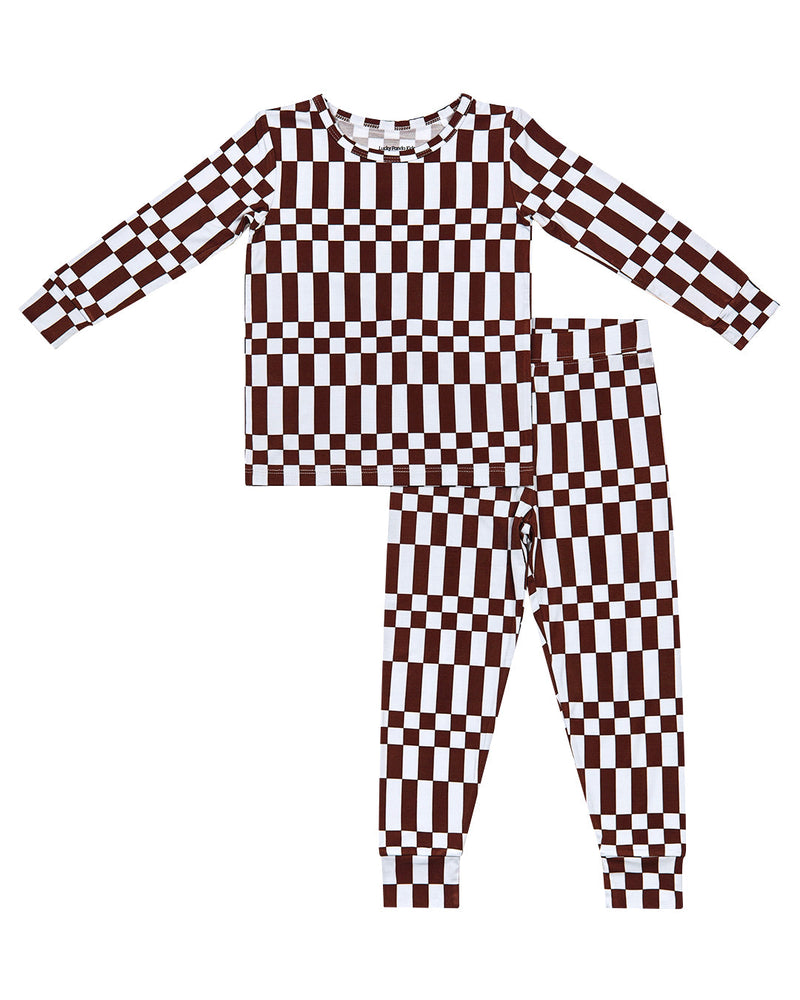 Bamboo Two Piece Set | Chocolate Checkered