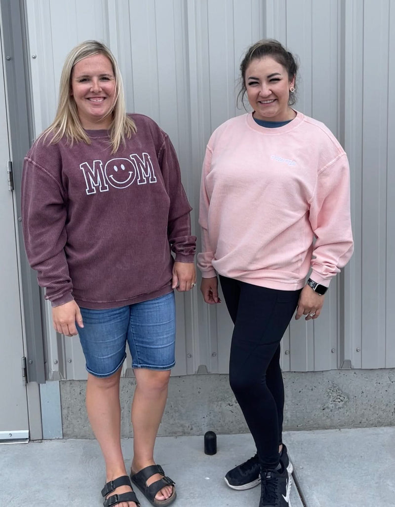 Embroidered CORDED Sweatshirt - Blush - Mama (Italic)
