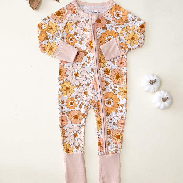 Bamboo Zip Romper |  Sweet Blossom