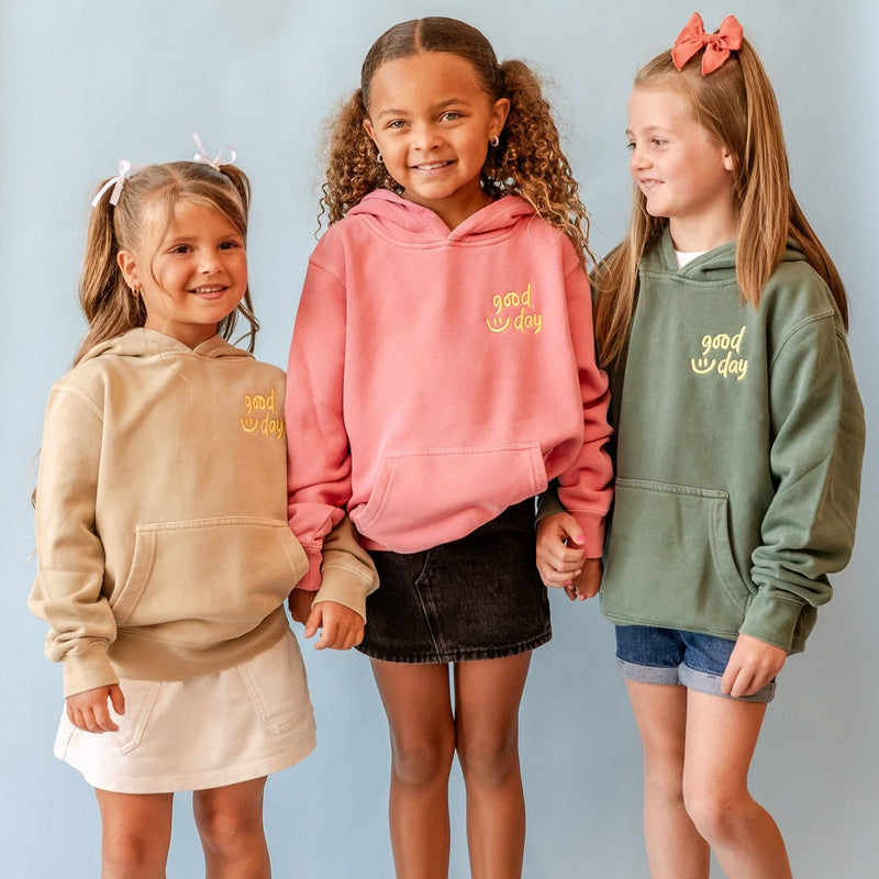 GOOD DAY HOODIE - Embroidered/Printed Youth Pigment