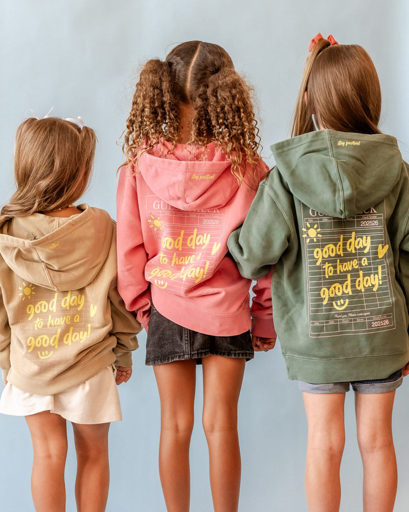 GOOD DAY HOODIE - Embroidered/Printed Youth Pigment