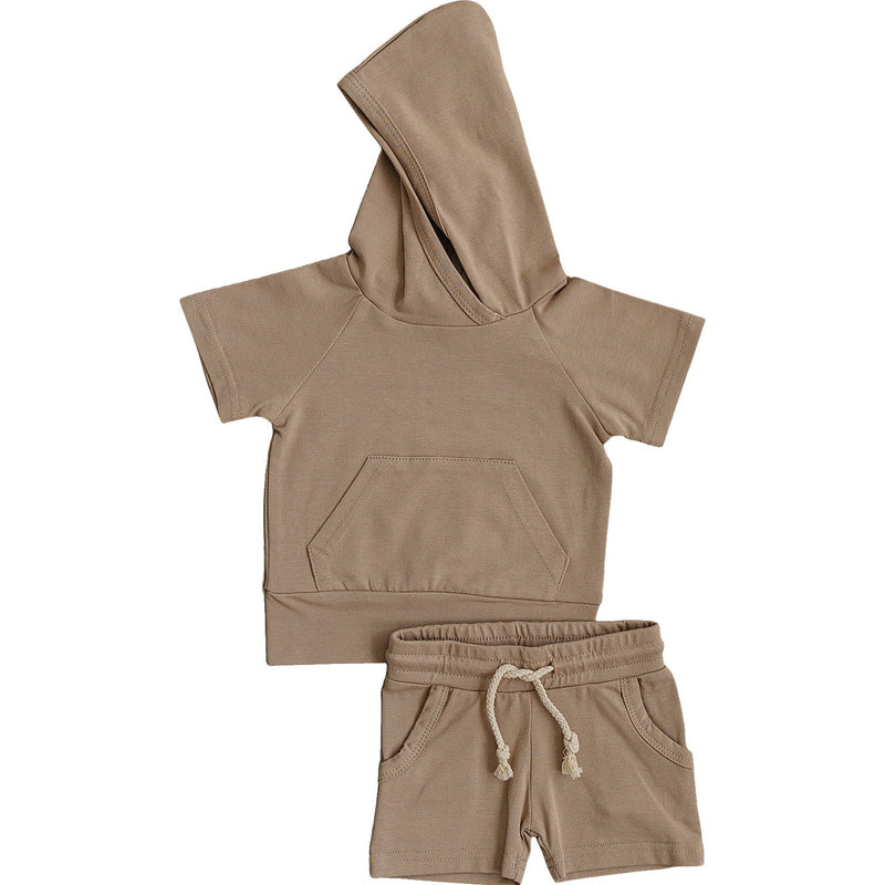 Sand Hooded Tee and Pocket Short Set