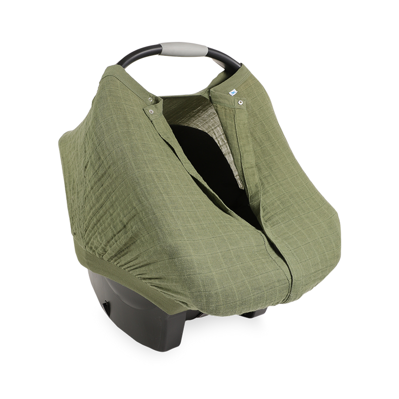 Cotton Muslin Car Seat Canopy - Fern