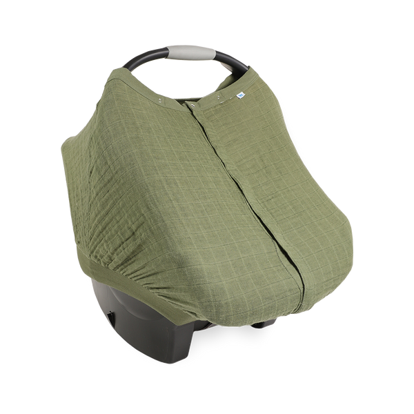 Cotton Muslin Car Seat Canopy - Fern