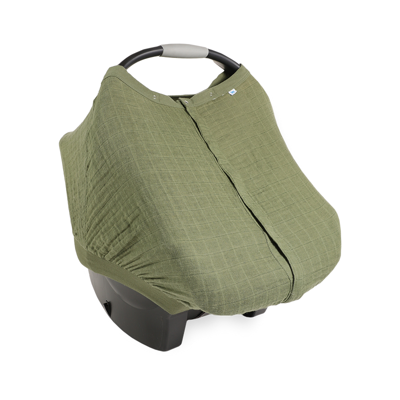 Cotton Muslin Car Seat Canopy - Fern