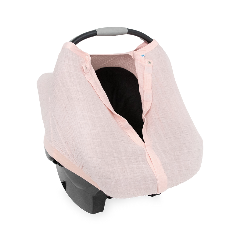 Cotton Muslin Car Seat Canopy - Light Pink