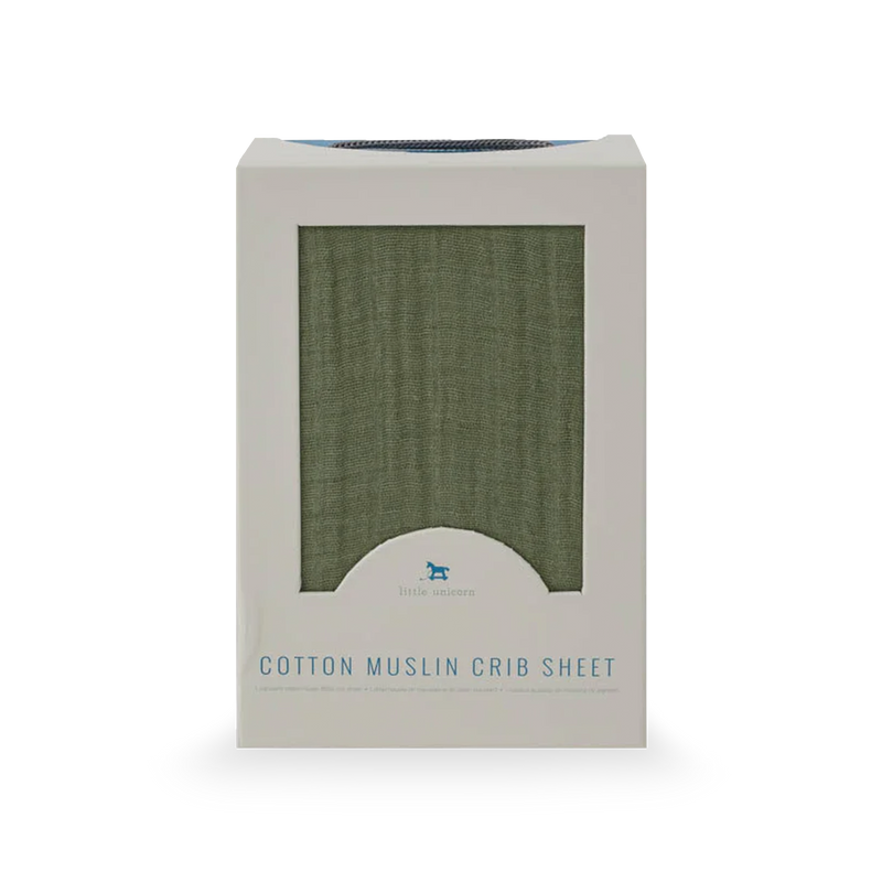 Cotton Muslin Crib Sheet - Fern