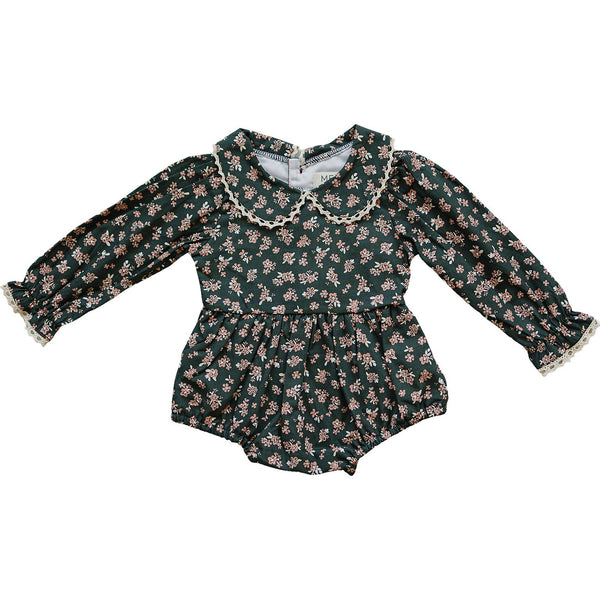Olive Bloom Bubble Romper