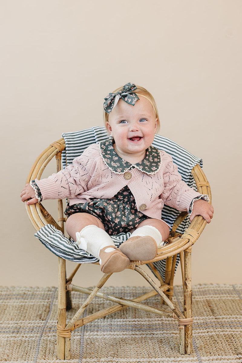 Olive Bloom Bubble Romper