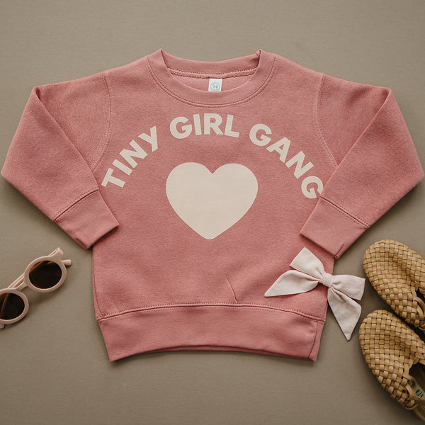 Tiny Girl Gang Mauve Fleece Crewneck Sweatshirt