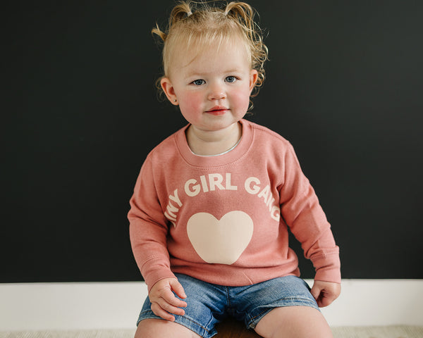 Tiny Girl Gang Mauve Fleece Crewneck Sweatshirt