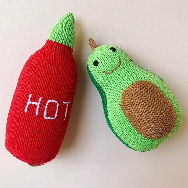 Organic Baby Gift Set | Hot Sauce & Avocado Rattles