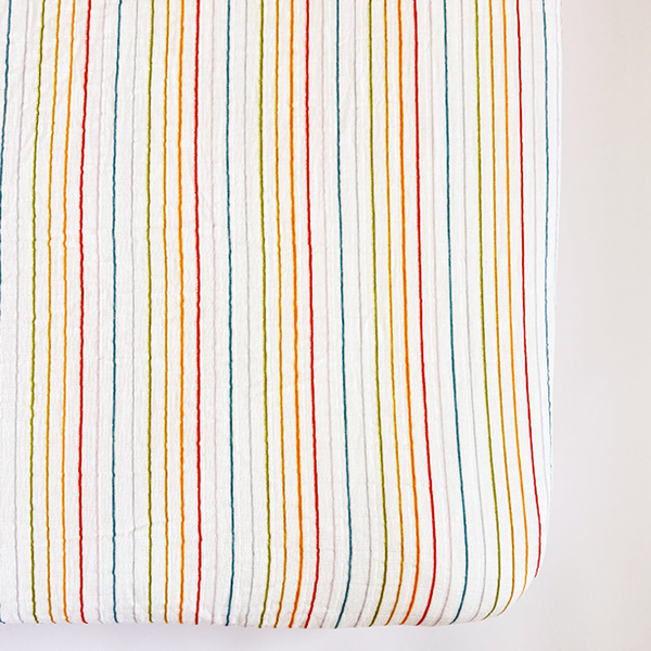 Rainbow Stripe Crib Sheet
