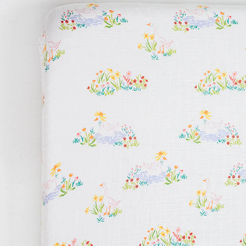 Garden Goose Crib Sheet