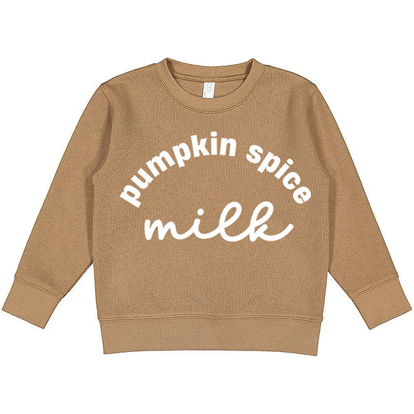 Pumpkin Spice Milk Brown Fleece Crewneck Sweatshirt