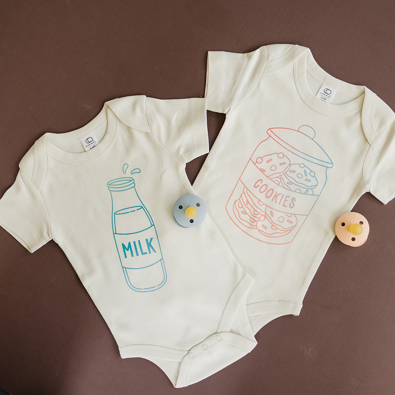 Milk & Cookies Twin Organic Baby Onesies®