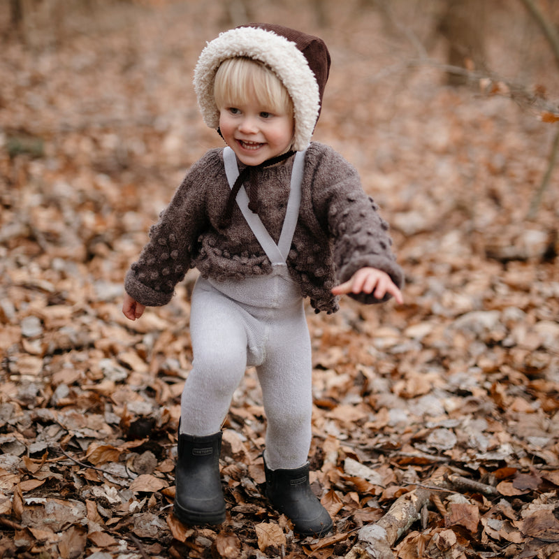 Silly Silas Teddy Warmy Footed Tights - Pearl Grey – Urban Baby Co.