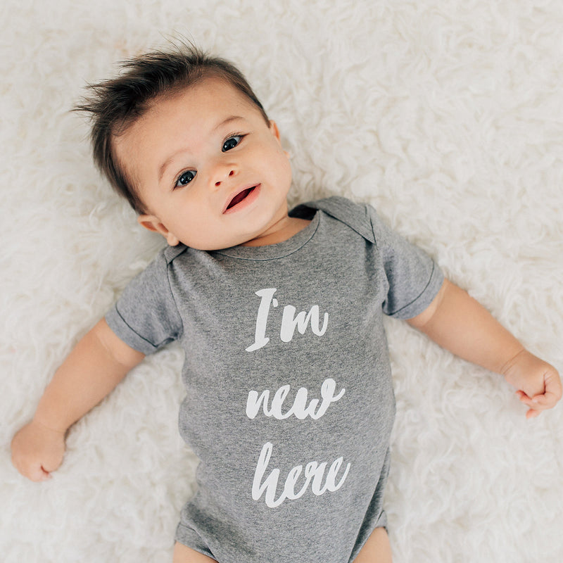 I'm New Here Newborn Organic Baby Onesie