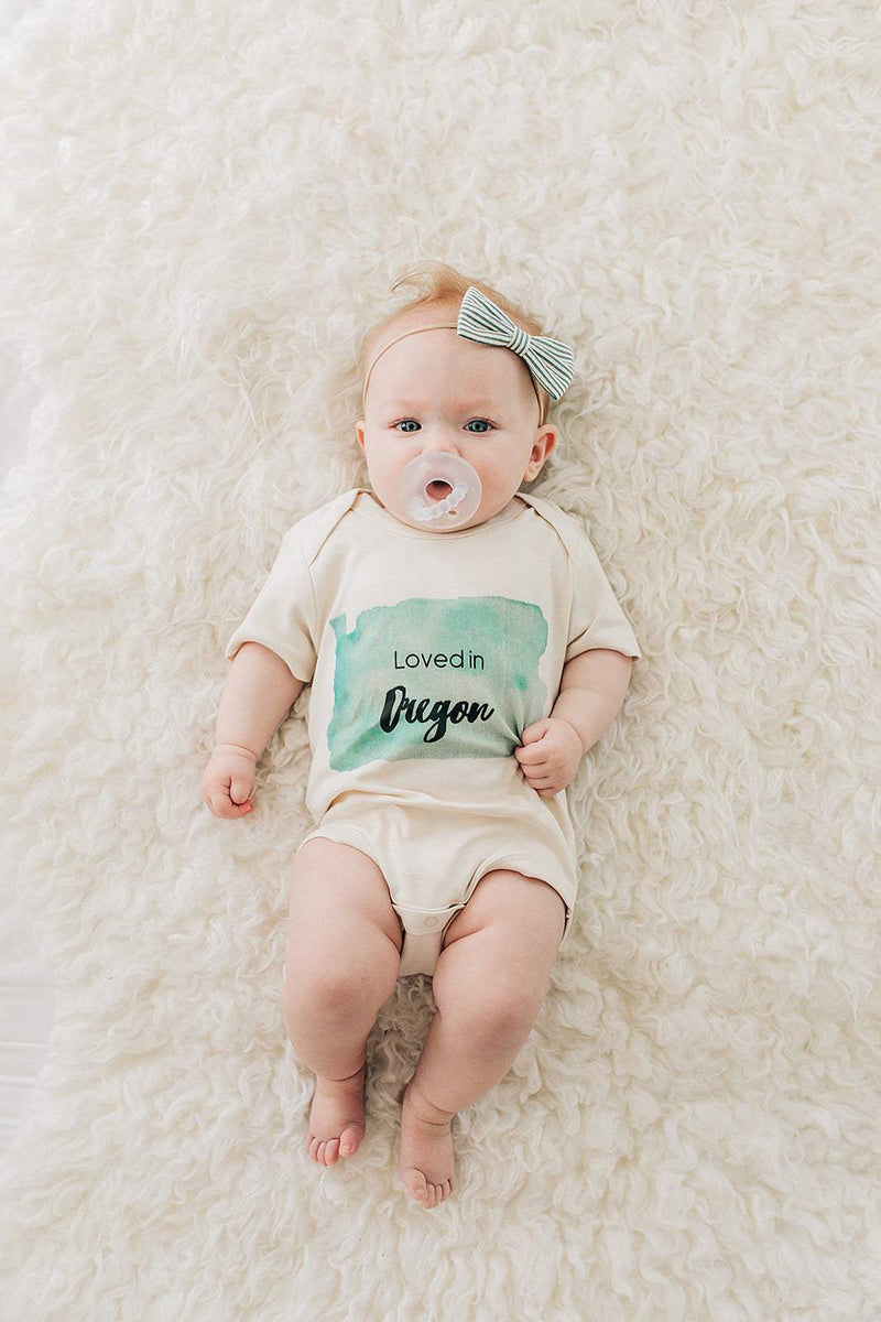 Loved in Oregon Organic Baby Onesie