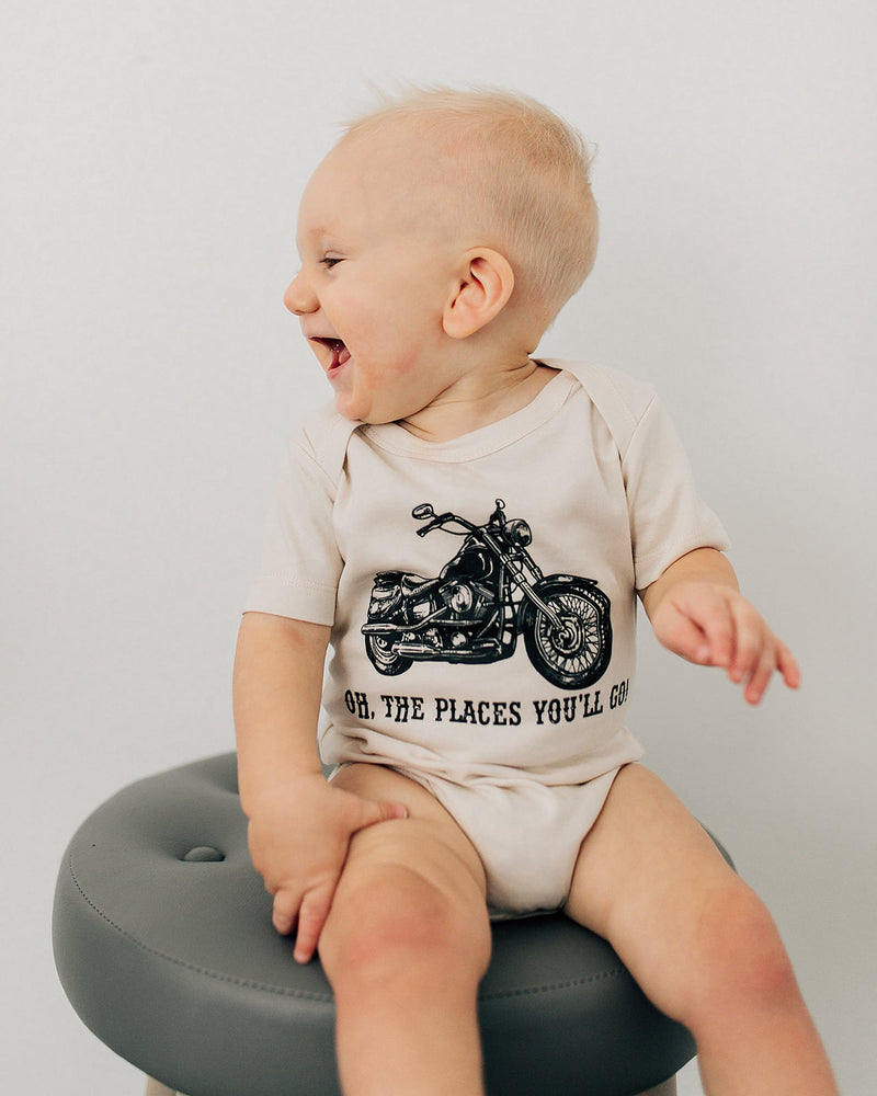 Oh The Places You'll Go Motorcycle Organic Baby Onesie®