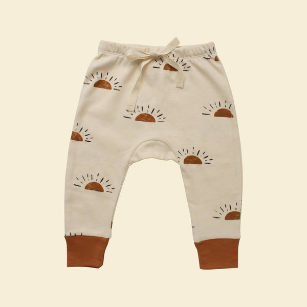 Organic Drawstring Baby Pants - Suns