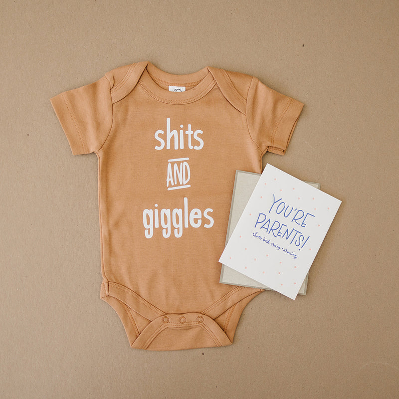 Shits & Giggles Organic Baby Onesie® & Greeting Card