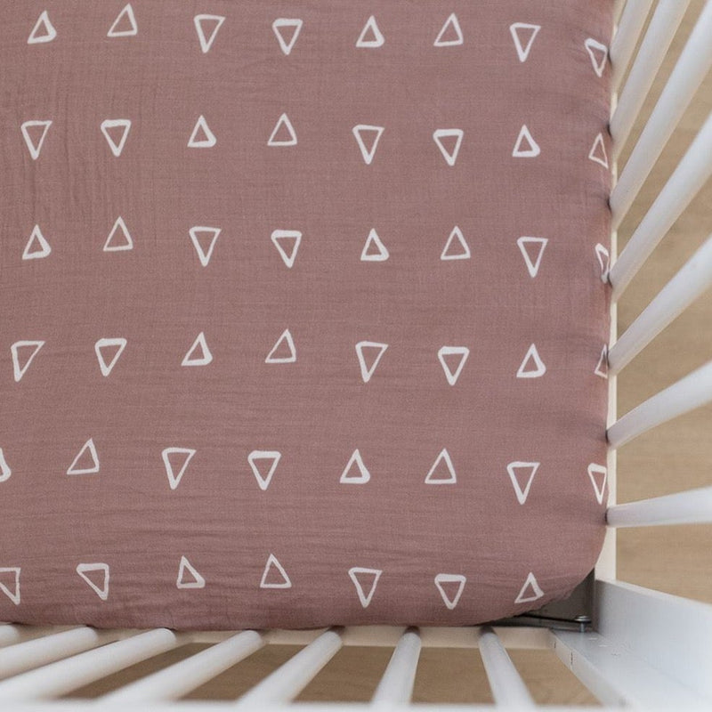 Blush Triangle Crib Sheet