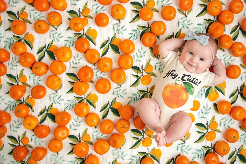 Hey Cutie Orange Organic Baby Onesie