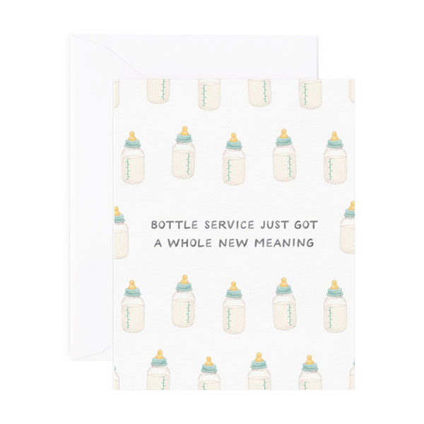 Bottle Service New Baby Greeting Card