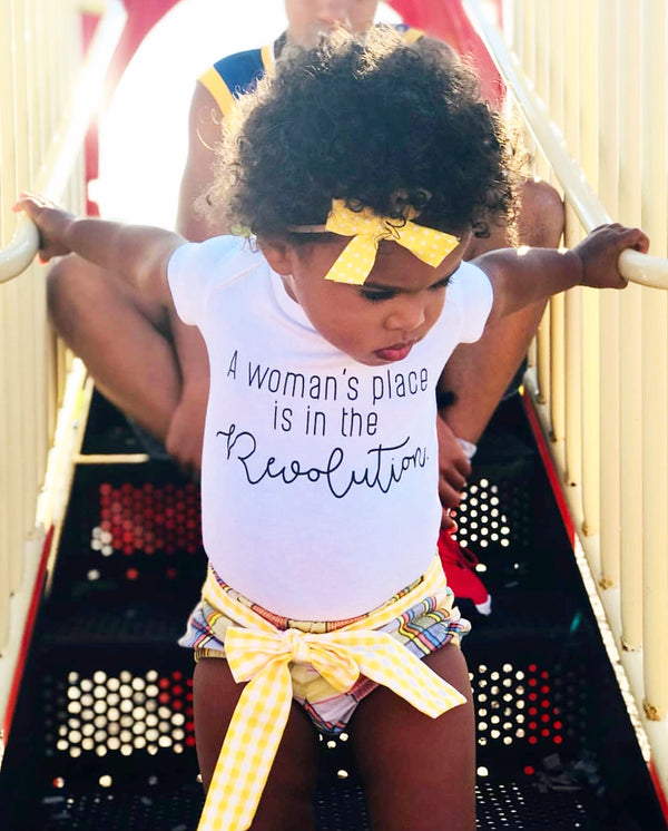 A Woman's Place Is In The Revolution Organic Baby Onesie® - Urban Baby Co.
