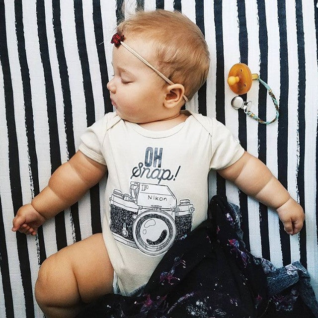 Oh Snap Vintage Nikon® Camera Organic Baby Onesie®