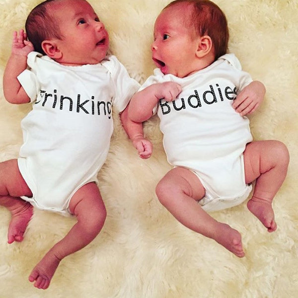 Drinking Buddies Twin Organic Baby Onesies®