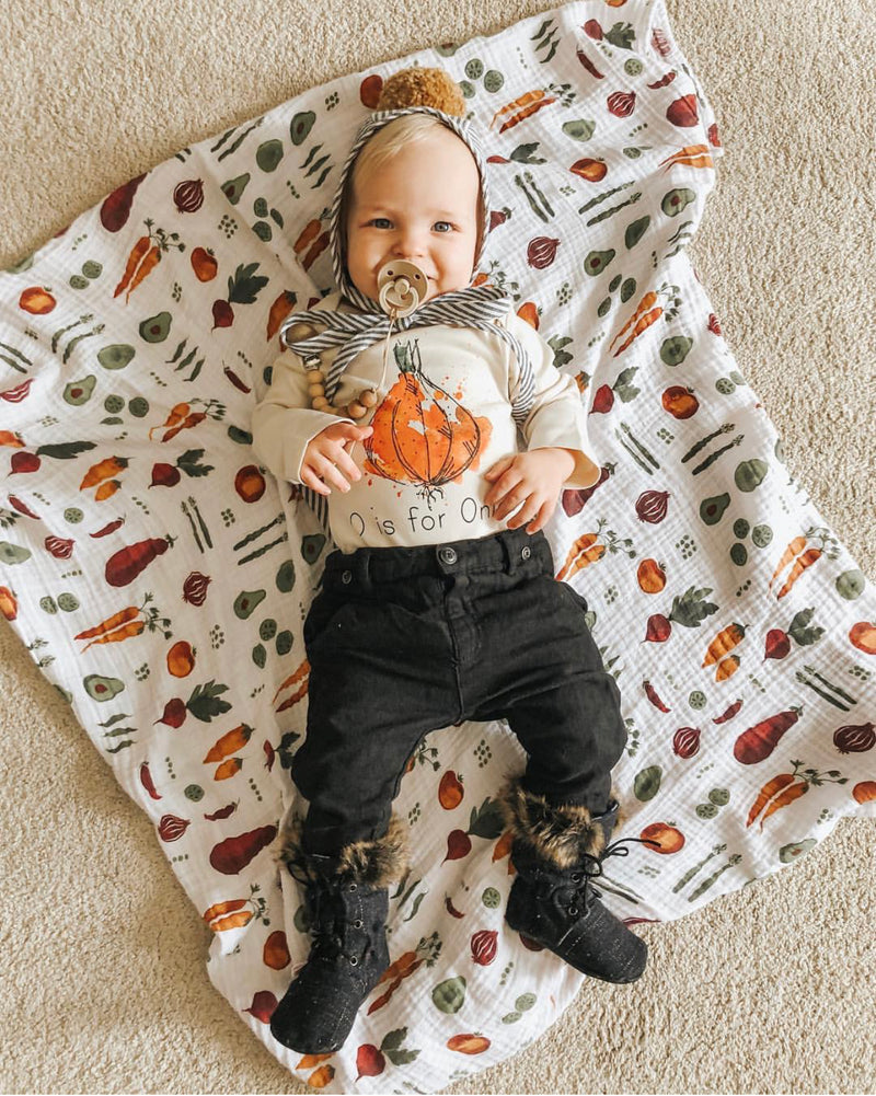 O is for Onion Organic Baby Onesie