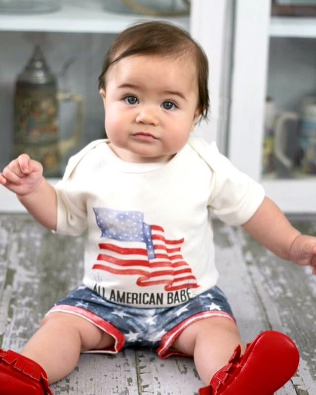 All American Babe Flag Organic Baby Onesie® - Urban Baby Co.
