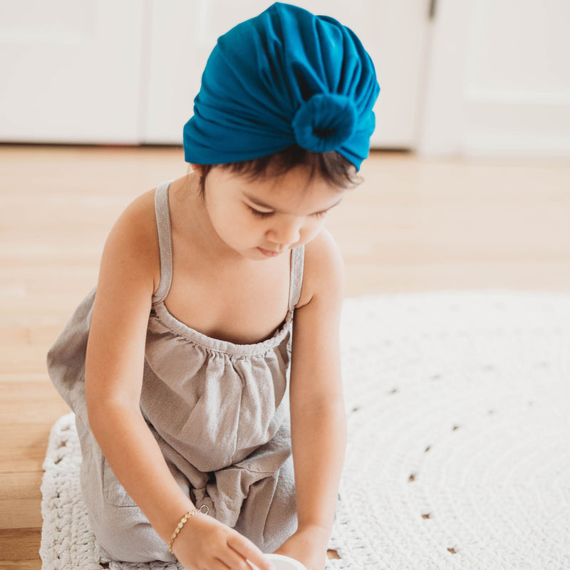 Knotted Headwrap - Peacock Blue